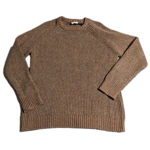 Tentree Rambler Sweater Mens M Brown Organic Cotton Rib Knit Outdoor Pullover